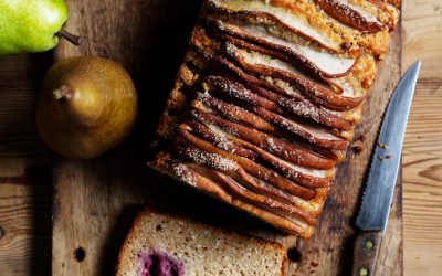 Pear raspberry coconut loaf