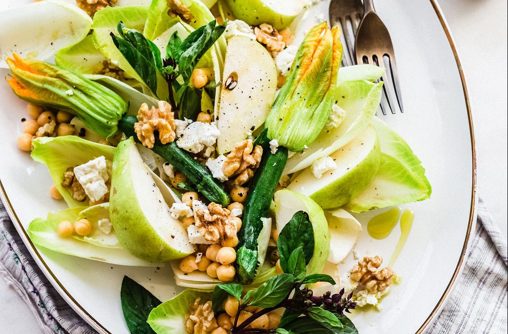 Pear, Walnut and Chickpea Summer Salad